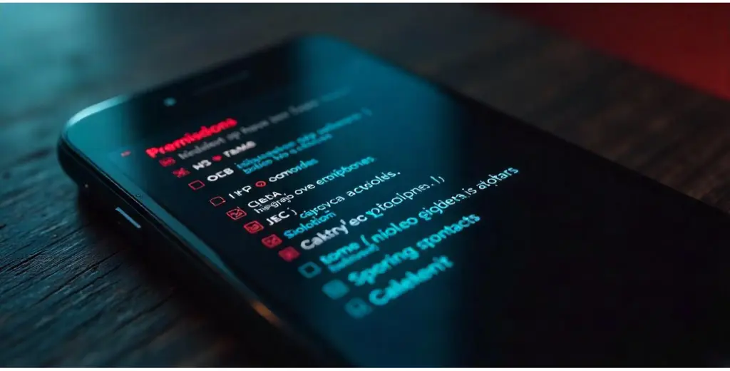 A smartphone with an app interface showing privacy issues in new version